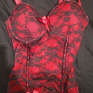 Red & Black lace corset